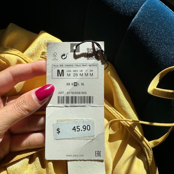 Zara BUTTONED SLIP DRESS - M - Picture 2 of 8